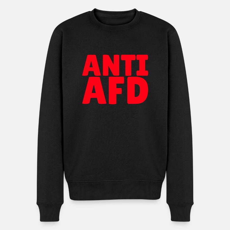 ANTI AFD - Männer Premium Bio Pullover - Schwarz