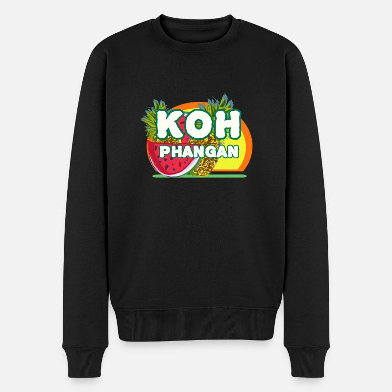 Paradies Insel Koh Phangan - Männer Premium Bio Pullover - Schwarz