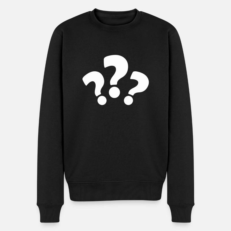 fragezeichen - Männer Premium Bio Pullover - Schwarz