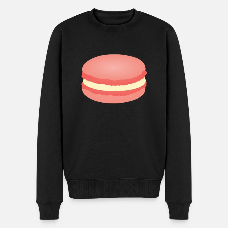 Rosa Macaron - Männer Premium Bio Pullover - Schwarz