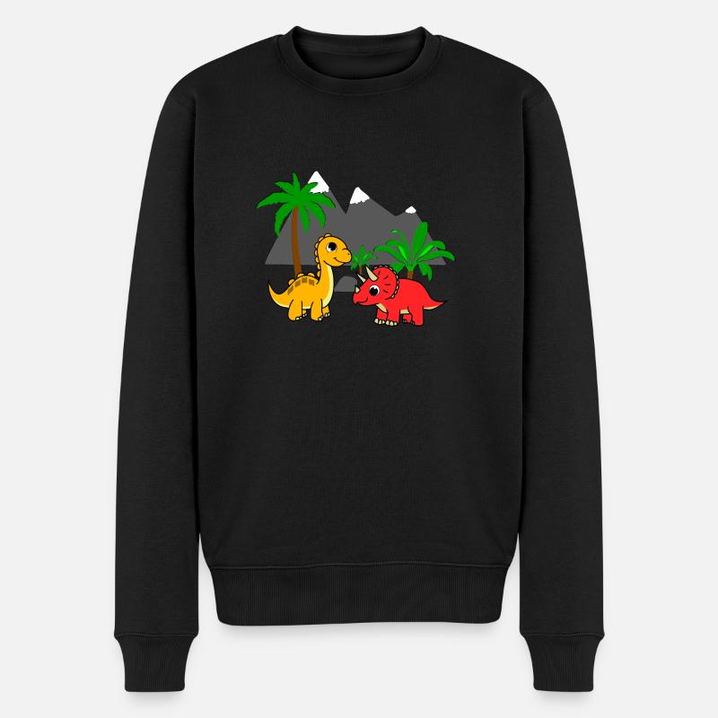 Dino Welt - Männer Premium Bio Pullover - Schwarz