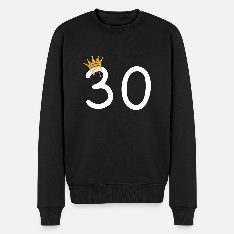 30 - Männer Premium Bio Pullover - Schwarz