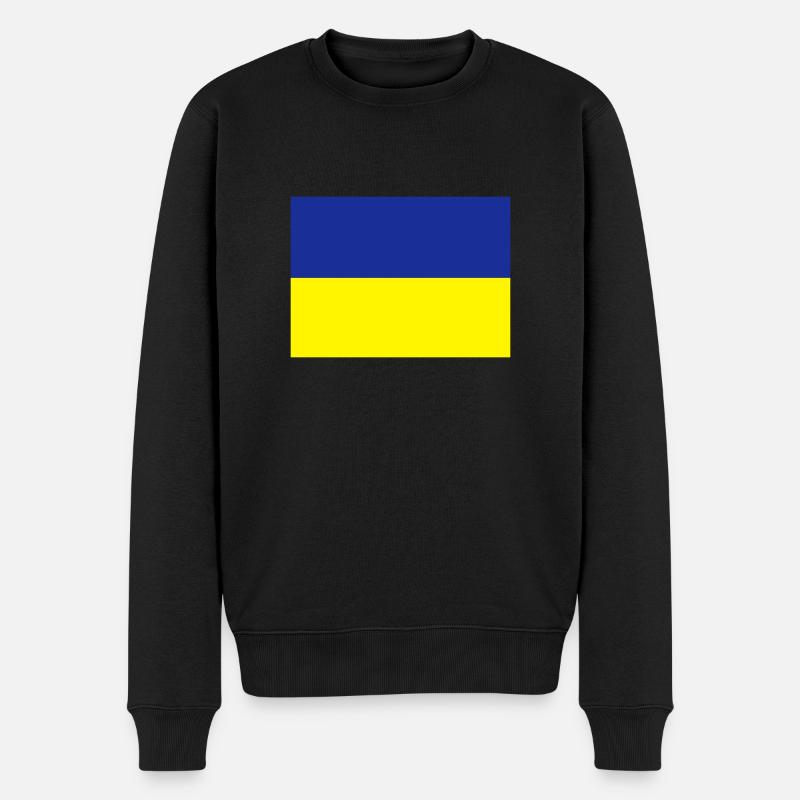 fahne_ukraine - Männer Premium Bio Pullover - Schwarz