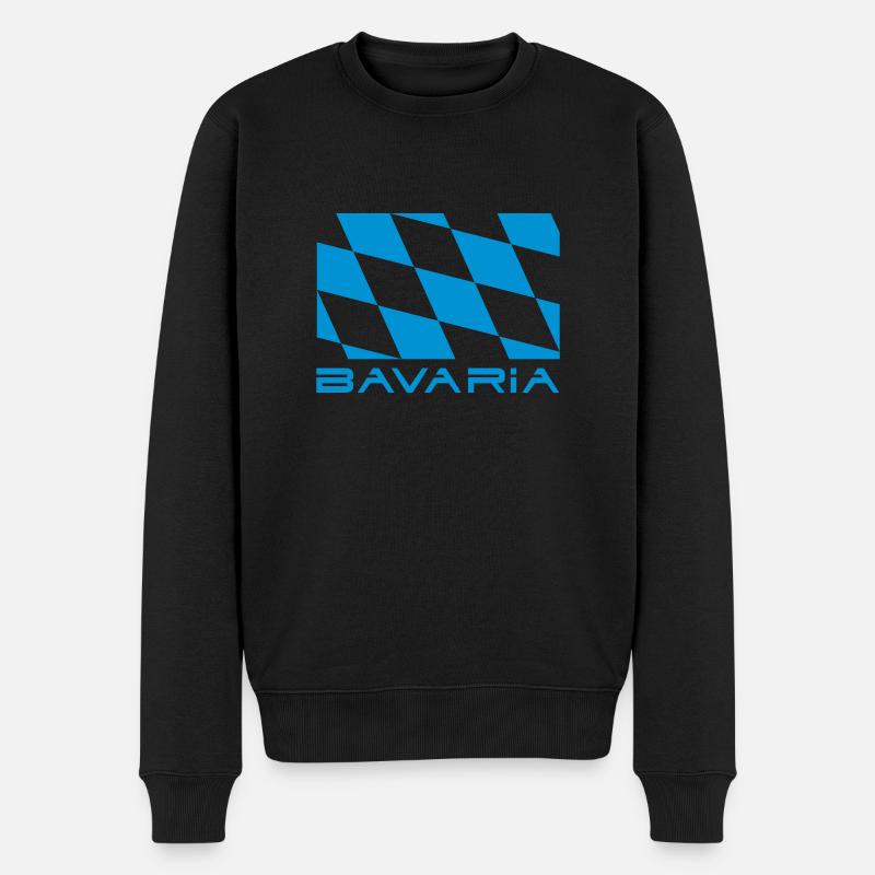 Bavaria Flagge Bayern - Männer Premium Bio Pullover - Schwarz