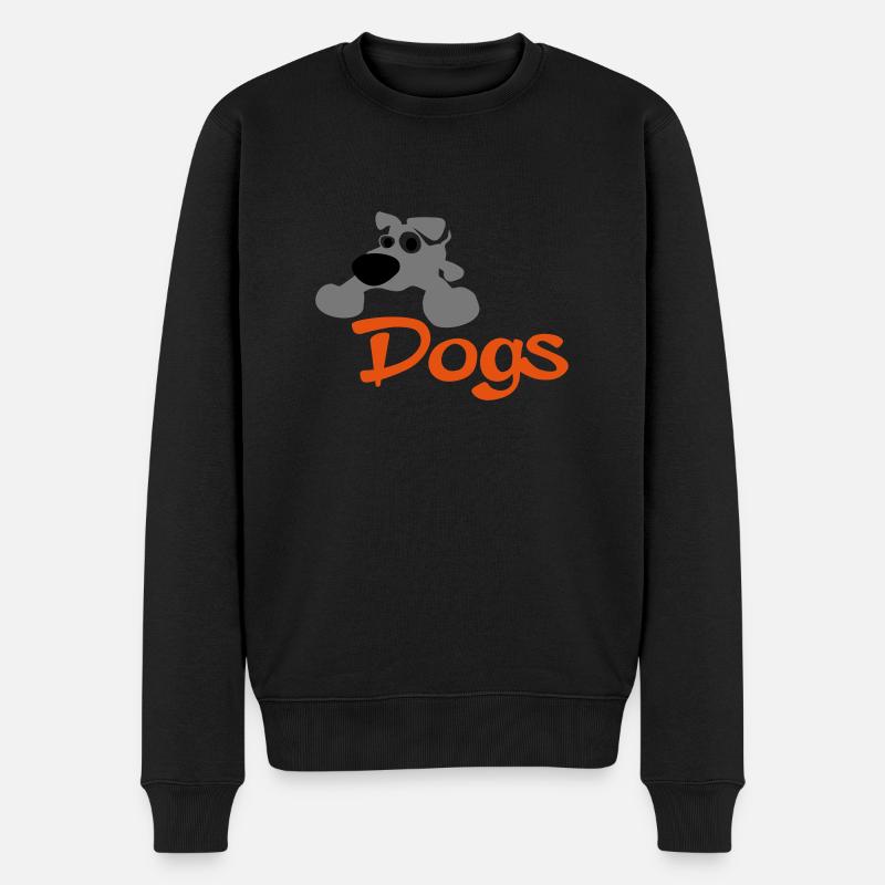 Hund - Männer Premium Bio Pullover - Schwarz