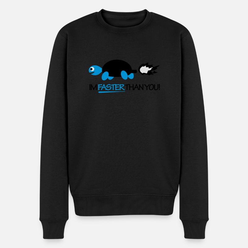 Turtle - Im faster than you! - Männer Premium Bio Pullover - Schwarz