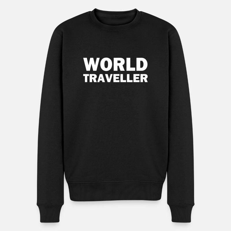 Weltreisender - Männer Premium Bio Pullover - Schwarz