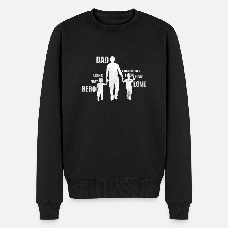 Vater und Sohn - Vater und Tochter Geschenk Papa - Männer Premium Bio Pullover - Schwarz