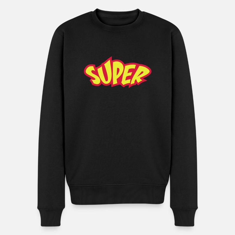 Super - Männer Premium Bio Pullover - Schwarz