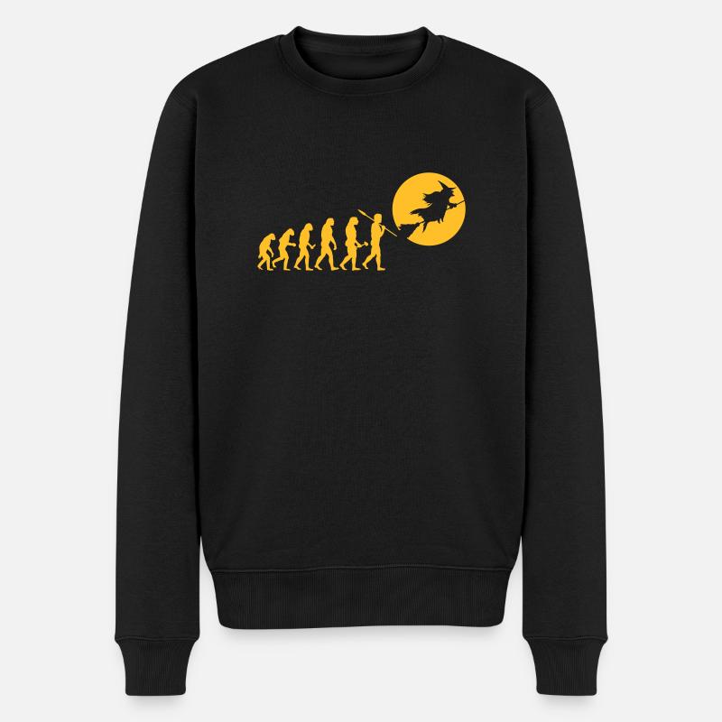 Evolution Hexe Silhouette Geschenk Shirt - Männer Premium Bio Pullover - Schwarz