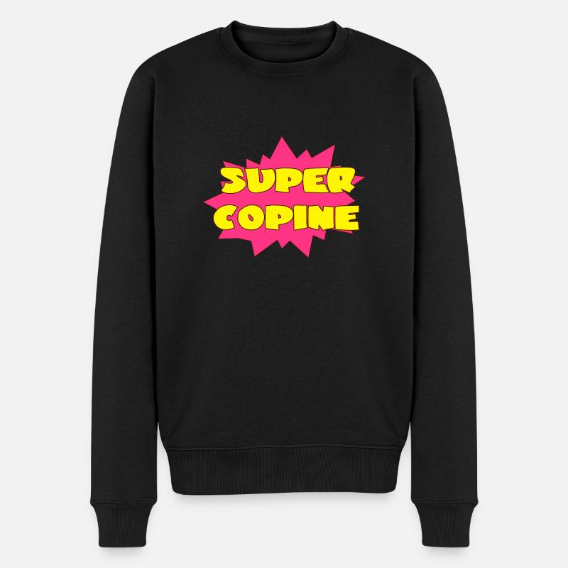 Super copine - Männer Premium Bio Pullover - Schwarz