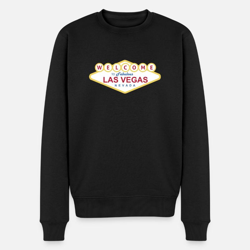 Las Vegas - Männer Premium Bio Pullover - Schwarz