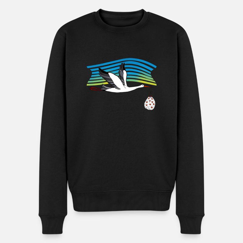 Vogel - Männer Premium Bio Pullover - Schwarz