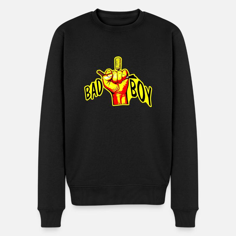 Siegreicher böser Junge - Männer Premium Bio Pullover - Schwarz