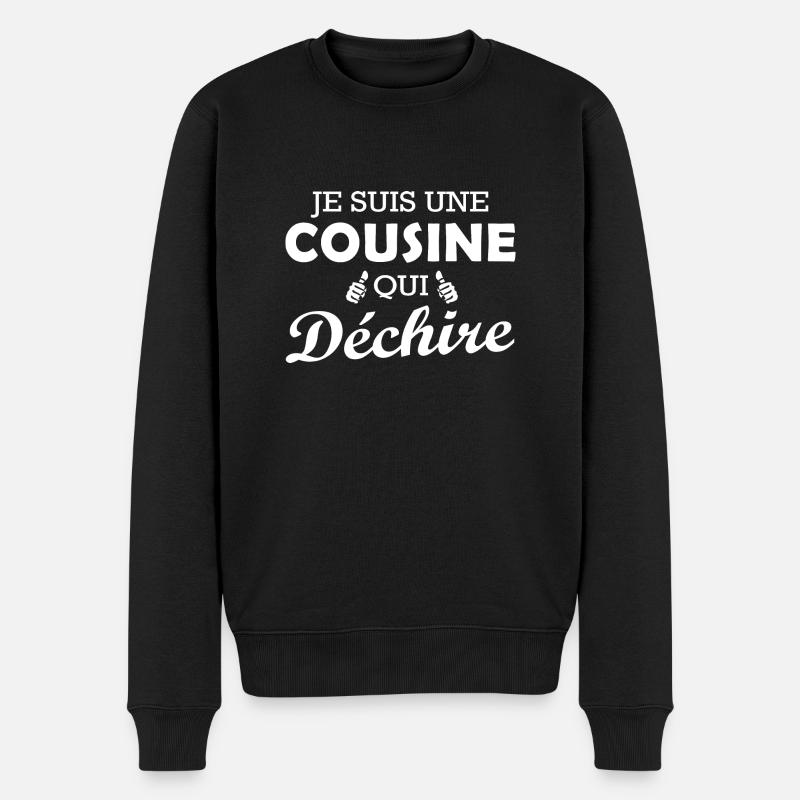 cousine qui déchire / humour cousine - Pull Premium bio Homme - noir