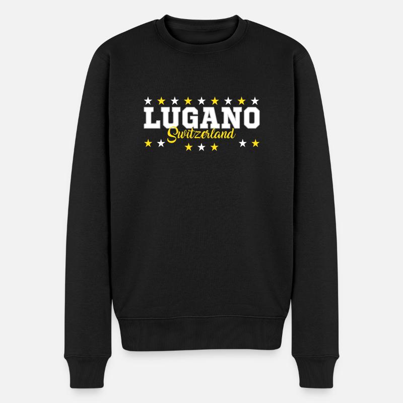 Lugano - Männer Premium Bio Pullover - Schwarz