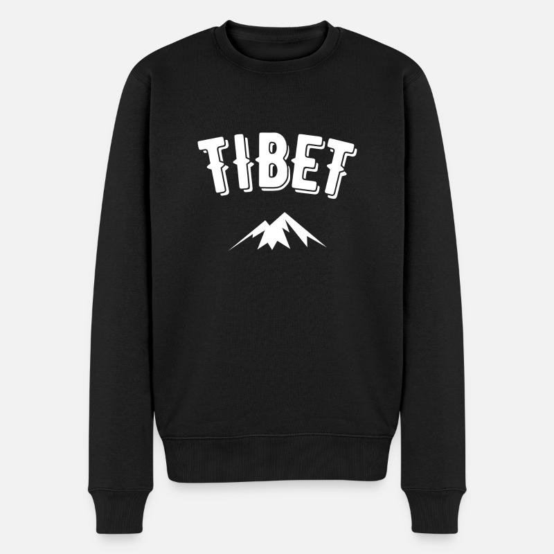 Tibet - Männer Premium Bio Pullover - Schwarz
