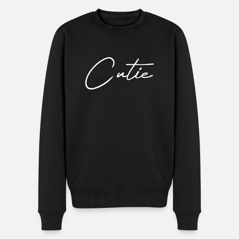 Cutie white - Männer Premium Bio Pullover - Schwarz