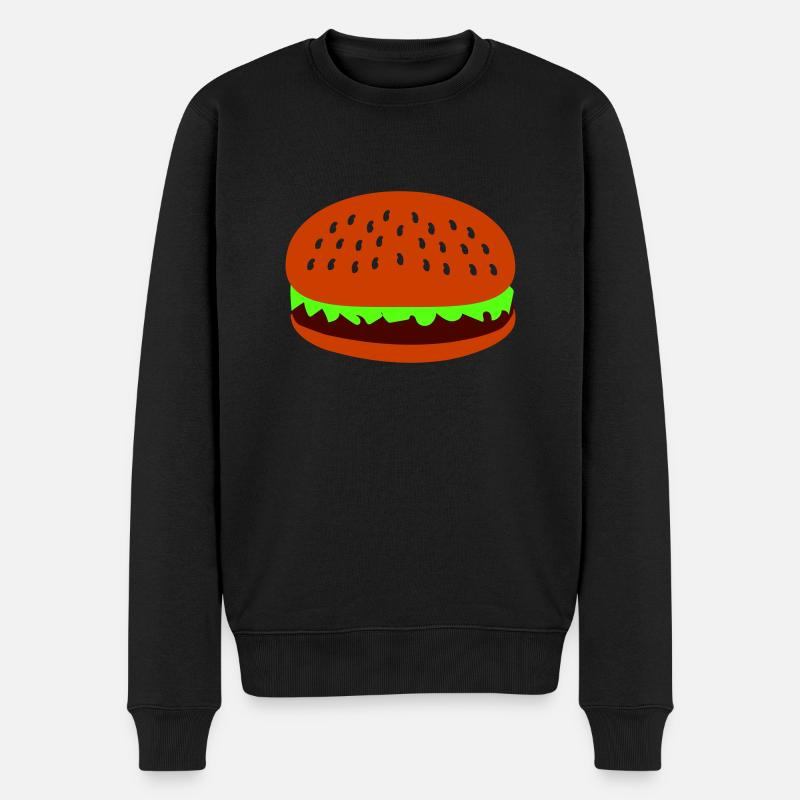 burger - Männer Premium Bio Pullover - Schwarz
