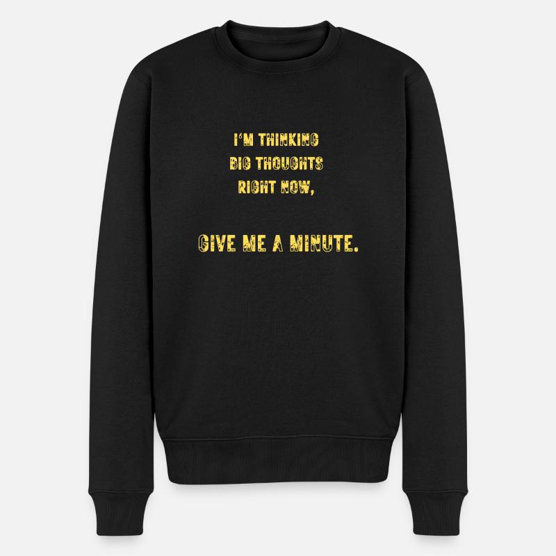 Große Gedanken - Männer Premium Bio Pullover - Schwarz