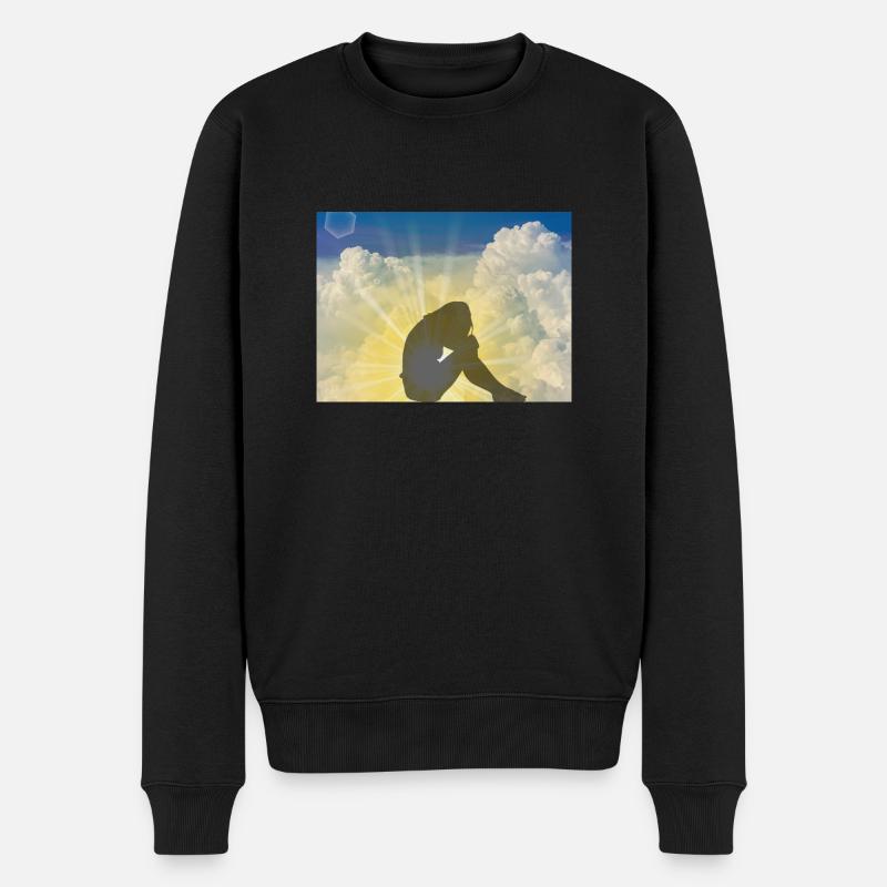 Skyscape. - Männer Premium Bio Pullover - Schwarz