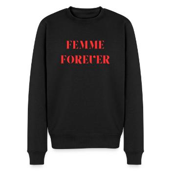 Frau für immer - Männer Premium Bio Pullover - Schwarz - Vorne - Nico (187cm)