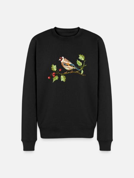 Bunter Vogel - Männer Premium Bio Pullover - Schwarz