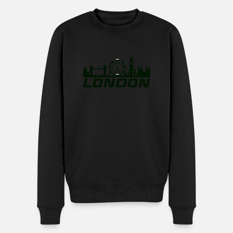 Skyline de Londres - Pull Premium bio Homme - noir