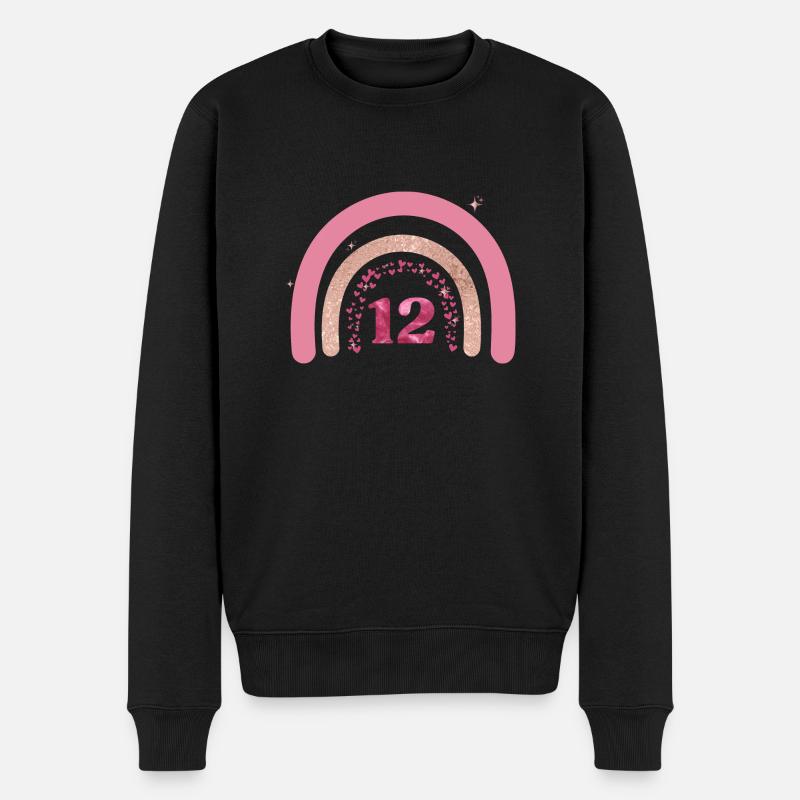 12e anniversaire rainbow rose - Pull Premium bio Homme - noir