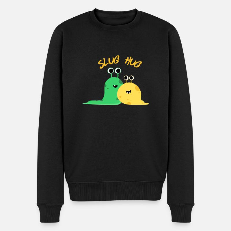 Schnecken-Umarmung - Männer Premium Bio Pullover - Schwarz