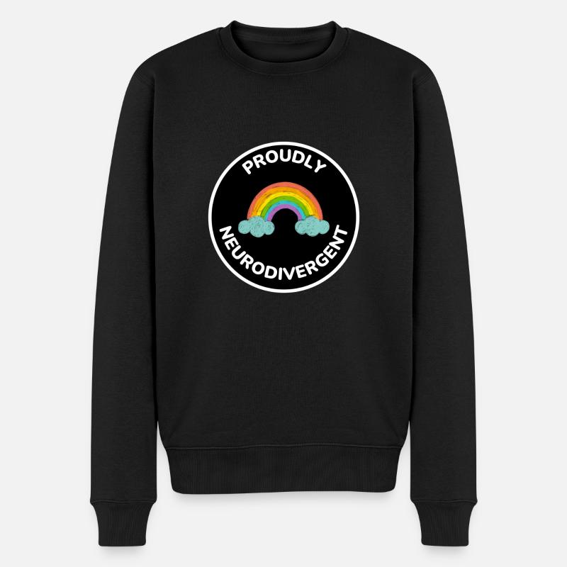 Neurodivergent ADHS Sticker - Männer Premium Bio Pullover - Schwarz