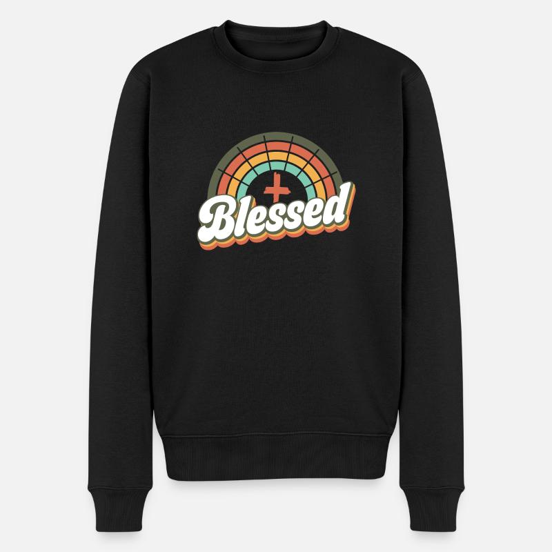 gesegnet - Männer Premium Bio Pullover - Schwarz