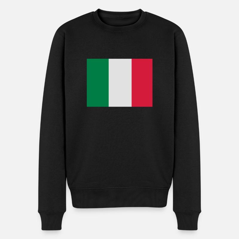 Italienische Flagge - Männer Premium Bio Pullover - Schwarz