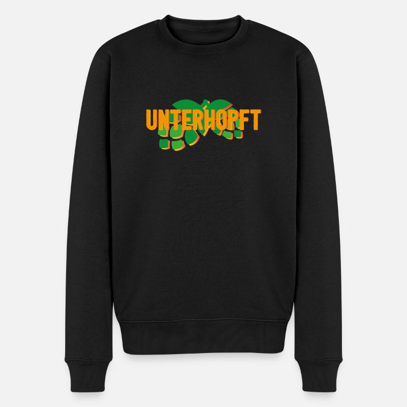 UNTERHOPFT - Männer Premium Bio Pullover - Schwarz