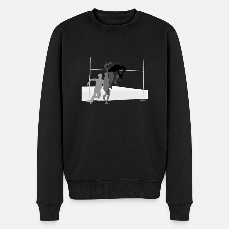 Hochsprung - Männer Premium Bio Pullover - Schwarz
