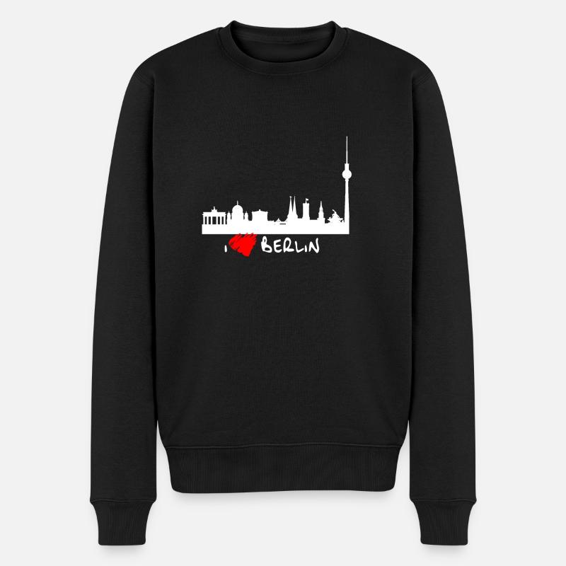 J'aime Berlin - Pull Premium bio Homme - noir