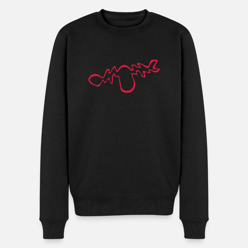 elch - Männer Premium Bio Pullover - Schwarz