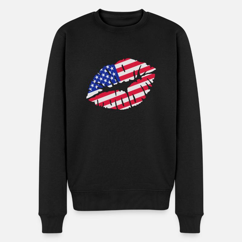 Etats-Unis - Pull Premium bio Homme - noir