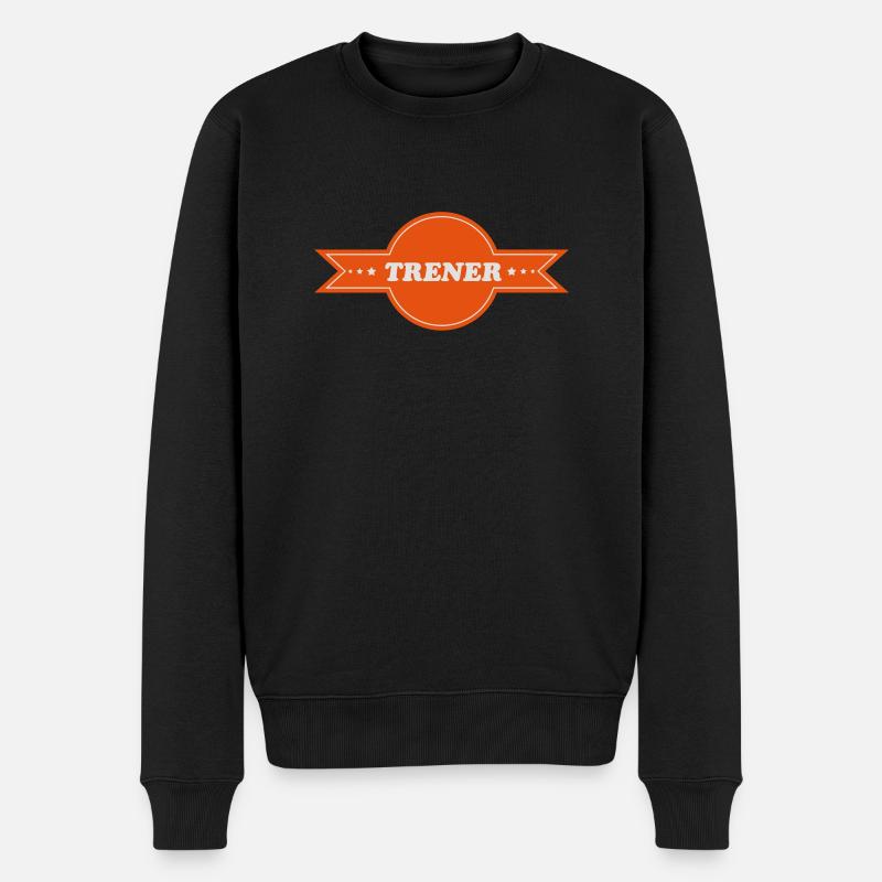 TRENER 111 - Männer Premium Bio Pullover - Schwarz