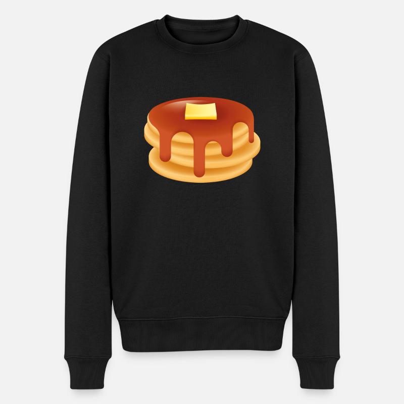 Smiley Pancake - Männer Premium Bio Pullover - Schwarz