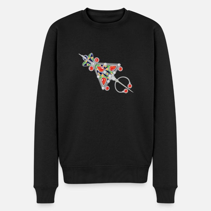 Kabyle Schmuck - Männer Premium Bio Pullover - Schwarz