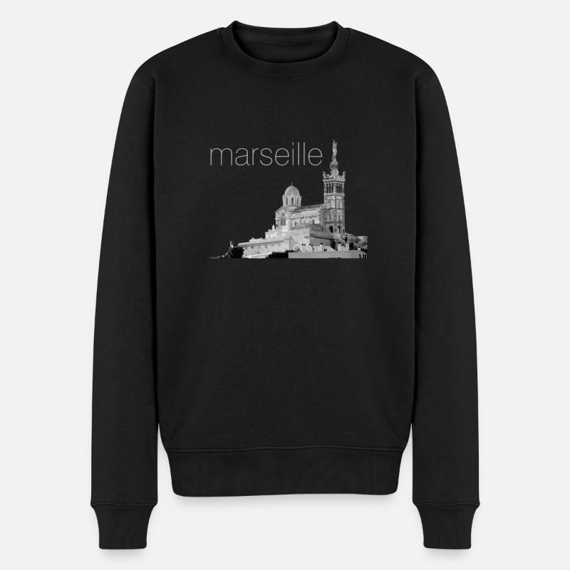 unsere Dame Marseille - Männer Premium Bio Pullover - Schwarz