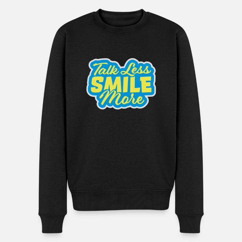 parler moins sourire plus - Pull Premium bio Homme - noir