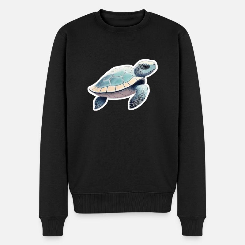 Schildkröte - Männer Premium Bio Pullover - Schwarz