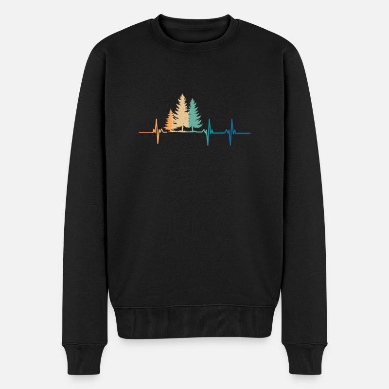 Herzschlag des Waldes - Männer Premium Bio Pullover - Schwarz