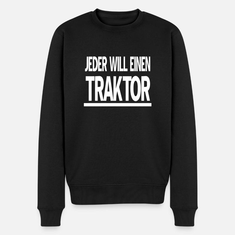 Traktor - Männer Premium Bio Pullover - Schwarz