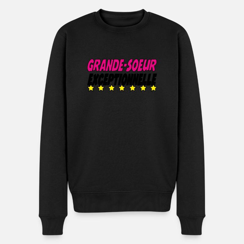 AUSSERGEWÖHNLICHE GROSSE SCHWESTER - Männer Premium Bio Pullover - Schwarz