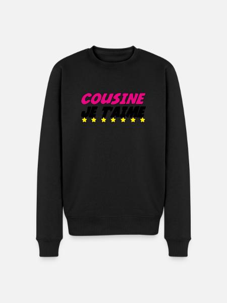 COUSINE JE t'aime - Pull Premium bio Homme - noir