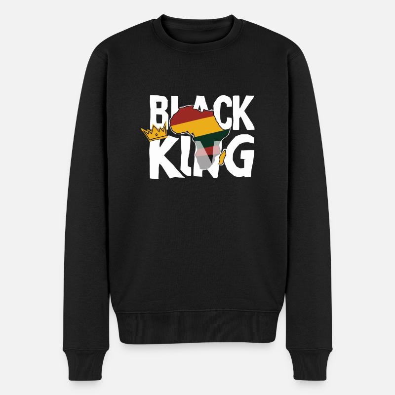 Schwarzer König - Männer Premium Bio Pullover - Schwarz