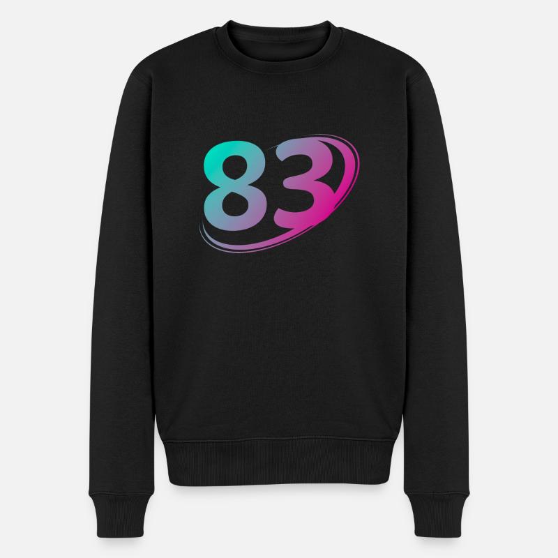 Nummer 83 mehrfarbig - Männer Premium Bio Pullover - Schwarz